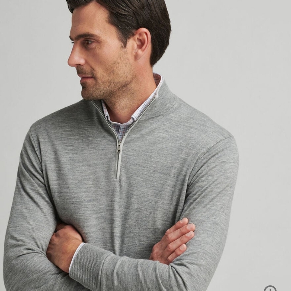 Peter Millar Crown Crafted Excursionist Flex pullover quarter zip Wool B… - Picture 9 of 11